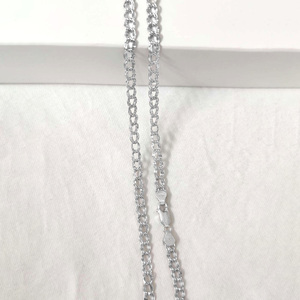 Thời Trang Hiphop Đồ Trang Sức 925 Sterling <span class=keywords><strong>Silver</strong></span> Rhodium 5Mm Chiều Rộng 24Inch Chiều Dài Cuba Chuỗi Vòng Cổ - Product Image 4