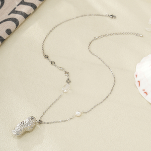 <span class=keywords><strong>Collana</strong></span> <span class=keywords><strong>con</strong></span> Ciondolo a Catena Naturale in Stile Fairycore, Ispirata alla Natura Botanica, Placcata in Oro 18K, Raffinata <span class=keywords><strong>con</strong></span> Perle - Product Image 3