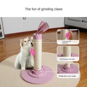 Tiragraffi per Gatti Salvaspazio Stile Caramella, Torre per Arrampicata in Sisal Resistente, Facile da Installare, Compatto - Product Image 3