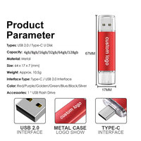 Clé USB OTG 2-en-1 en métal 16 Go 32 Go 64 Go, compatible avec les ports Type-C et Android pour smartphone – Nouveau produit