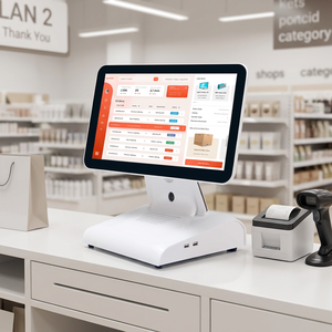 เครื่องบันทึกเงินสด POS แบบหน้าจอสัมผัสขนาด 15 นิ้ว พร้อมจอแสดงผลสำหรับลูกค้า สำหรับโซลูชั่นการชำระเงินในร้านค้า - Product Image 1