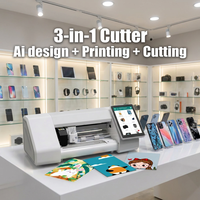 Mesin Pemotong Skin Ponsel 3D, Plotter Stiker Belakang 2-in-1, Printer Film Hydrogel TPU PC untuk Smartwatch & Kamera