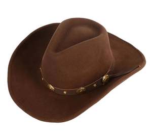 CD W674 Nouvelle Mode Chapeau Fedora Décontracté en Feutre 100% Laine avec Décoration Métallique Gaufrée, Style Unisexe, Bord Large Rigide, Quatre Saisons - Product Image 1