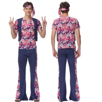 Tenues de scène, costumes disco des années 1970, ensembles de pantalons hippie pour couples, combinaisons évasées des années 60 et 80, tenues de fête pour femmes et hommes