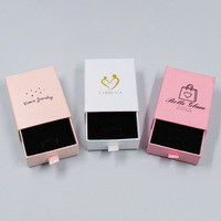 Emballage de bijoux avec Logo personnalisé, tiroir, bague, boucle d'oreille, collier, Bracelet, rose, noir, carton, boîte en papier, vente en gros, 2022