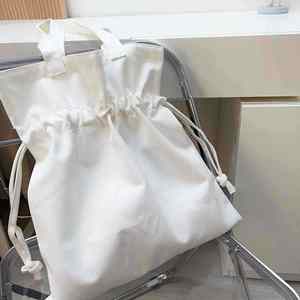 กระเป๋าผ้าแคนวาสแบบมีเชือกผูก  รีไซเคิลได้  สกรีนโลโก้ได้ตามต้องการ  ขายส่ง MOQ ต่ำ |   ถุงช้อปปิ้งและถุงโปรโมชั่น - Product Image 3