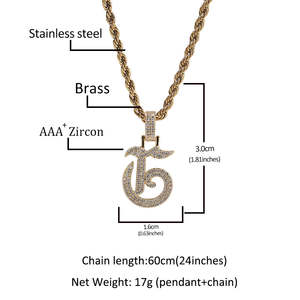 UWIN 18k placcato oro singola lettera iniziale collana pendente gioielli belle collane zircone A-Z gioielli moda gioielli collane - Product Image 6