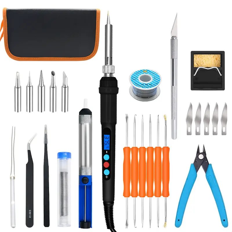 Smart digital display&adjustable temperature electric soldering iron DIY hand tools kit for welding and repairing