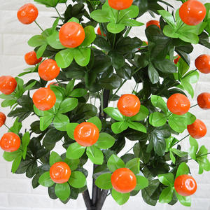 QSLHFH-1115ขายส่งตกแต่งห้องนั่งเล่นกระถางต้นไม้เทียมสีส้ม - Product Image 6