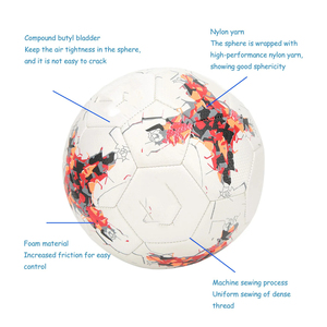 Balón de fútbol con logotipo personalizable de alta calidad, pelota de fútbol cosida a máquina para entrenamiento de clubes de partidos en materiales de goma PVC PU TPU - Product Image 5