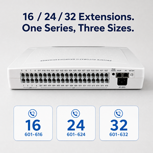 Sistema PBX para Hoteles, 8 Líneas CO, 32 Extensiones, CP832 PABX con Identificador <span class=keywords><strong>de</strong></span> Llamadas, Atendiente Automático, LCR, Teléfono Digital Expandible - Product Image 3