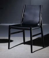 Chaise de salle à manger en bois et cuir pour restaurant italien, chaise de salle à manger de loisirs pour hôtel