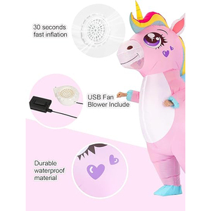 Costume gonflable de licorne pour adulte ou enfant, idéal pour les fêtes et les cosplay - Product Image 4