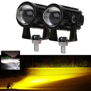 Projecteur de Moto à Lentille de Projecteur à Double Couleur, Mini Phare Laser, Lampe de Conduite, Faisceau Haut et Bas, Universel, pour Camions SUV ATV - Product Image 4