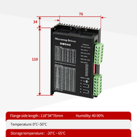 Contrôleur de mouvement numérique Kaihong 24VDC 1.0-4.2A pour moteur pas à pas micro-pas DM542 2 phases, pilote CNC Nema 17 23 100W
