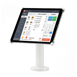 Support de <span class=keywords><strong>tablette</strong></span> antivol en métal réglable blanc pour bureau avec gestion des câbles, support stable pour comptoir de caisse - Product Image 2