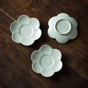 Posavasos de porcelana Ru, bandeja de té con forma de flor azul cielo para accesorios de juego de té Kung Fu - Product Image 2