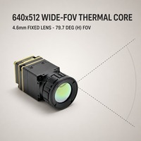 Modul Kamera Pencitraan Termal 640x512 Inti Termal Sudut Lebar 4.6mm Output Video Analog CVBS PAL Tanpa Pendingin VOx 50Hz