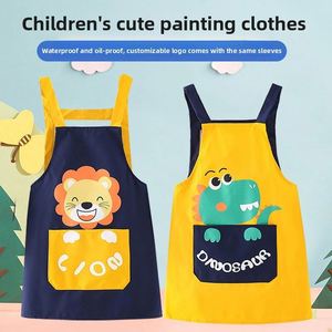 Bata de pintura impermeable de algodón para niños, diseño de uso invertido para arte y jardín de infantes, para niños y niñas, para fiestas - Product Image 4