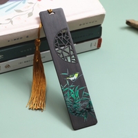Marque-page en bois d'ébène peint, symbole de la chance, en bambou, produits culturels d'entreprise, cadeaux scolaires