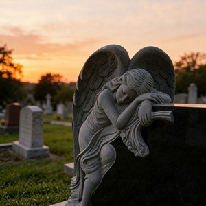 ספק סיני, מצבות שיש גרניט שחורות ואדומות גדולות בהתאמה אישית עם לב, לזכר אנשי אמריקה. - Product Image 5