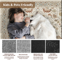 Wholesale Beige Floral Oriental 5x7 Waterproof Soft Floor Mat Modern Livingroom Rugs Carpets for Sofa Hotel