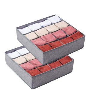 Modern Design Fabric Sock <b>Storage</b> <b>Box</b> Foldable Divided Compartments Household Organizing <b>Underwear</b> Bra <b>Storage</b> <b>Box</b> - Product Image 1