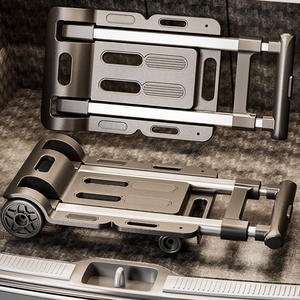 Troli belanja lipat keranjang tangan logam lipat portabel ringkas logam modis murah - Product Image 6