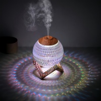 Mini humidificateur portable en forme de boule de cristal, lumière d'ambiance colorée USB, nébuliseur ultrasonique d'huiles essentielles, diffuseur d'arômes pour bureau, hôtel
