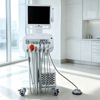 Chariot de traitement dentaire mobile portable avec scanner et unité de turbine pour cliniques dentaires et vétérinaires