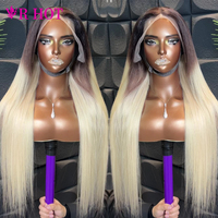 Fournisseurs en gros de perruques, vendeur de perruques, perruques en cheveux humains de couleur brun ombré, tissage droit, perruques à dentelle frontale HD 13x4 pour femmes noires
