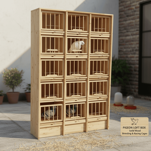 Kotak Sarang Burung Merpati Kayu Solid Flip Top, Kandang Pasangan Merpati Balap Ukuran Besar - Product Image 2