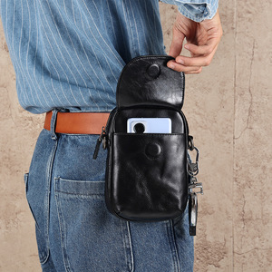 Joyir Men's Crossbody <b>Bag</b> Genuine Leather Black Casual Shoulder <b>Bag</b> For Travel And Daily Use - Product Image 3