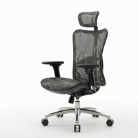 Chaise de bureau ergonomique moderne en maille avec appui-tête réglable en hauteur et en inclinaison, idéale pour les bureaux commerciaux