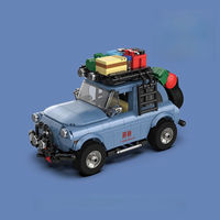 PB PB8859 ABS MOC Coche Urbano Azul con Caja de Exhibición, Ladrillos de Juguete Electrónicos para Ensamblaje DIY, 14 Años, 427 Piezas, Sets de Bloques de Construcción