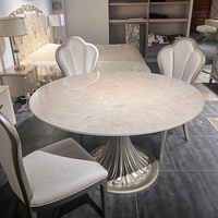Ensemble de table à manger ronde pliable en bois de luxe moderne pour 6 personnes, pour la maison, le bureau, l'appartement, le salon