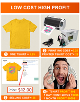 MT Color A3 33cm Imprimante numérique à jet d'encre DTF Nouvelle condition de machine d'impression Roll-to-Roll Plate T-shirt avec four secoueur de poudre