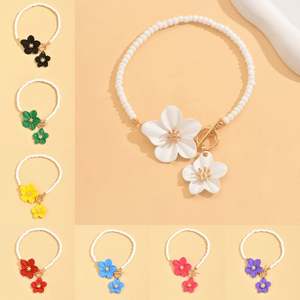 Hot-Selling White Elegant <b>Simple</b> Flower Anklet Versatile Large Flower Foot <b>Jewelry</b> Durable Alloy OT Buckle Fashion <b>Jewelry</b> - Product Image 2
