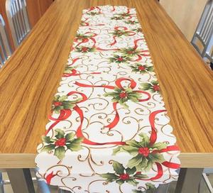 Decorações de Natal, Toalha de Mesa Impressa em Poliéster para Decoração Festiva da Sala de Jantar, Acessórios para Festas de Natal e Inverno - Product Image 3