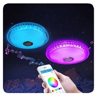Plafonnier LED intelligent pour chambre à coucher avec télécommande, lampe RGB en cristal et métal, certifié CE, nouveau design moderne en acrylique pour intérieur