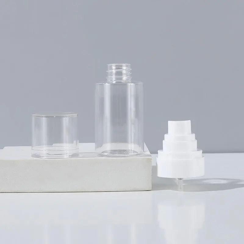 Empty Fine Mist PET 30ml 50ml 80ml 100ml Transparent Plastic Spray Bottle For Cosmetic Packaging