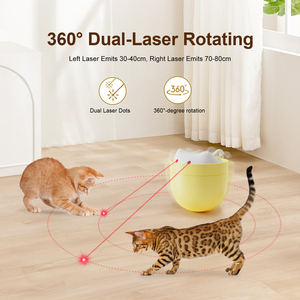 Smart Laser Cat Toy with Double Laser Beams Automatic Interactive Toy for Indoor Chase, Agility Exercise &amp; Mental <strong>Stimulation</strong> - Product Image 1