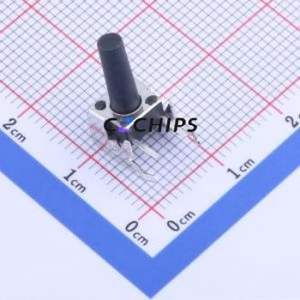 TS-1093C-A17B3-D1 Tactile Switch Bent Lead Through Hole-4P,6x6mm Single Pole Single Throw Round Button 2.5N Right Angle Insert - Product Image 1