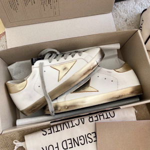 <span class=keywords><strong>Scarpe</strong></span> Sportive da <span class=keywords><strong>Uomo</strong></span> in Vera Pelle di Grande Taglia 45, Sneakers Classiche Dorate con Lacci per Donna, Ideali per l'Inverno - Product Image 2