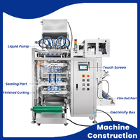 Automatische meersporige verpakkingsmachine voor vloeibaar wasmiddel & shampoo, 15ml vloeistofsachets met 4-zijdige seal