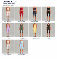 Ensemble deux pièces Halter Capri pour femme, dos ouvert, coussinets amovibles, haut court, taille haute élastique, tenue de randonnée