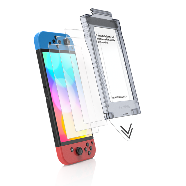Easy Installation 9H Grade AAA Ultra-Thin Anti-Scratch High Transparent Tempered Glass Protector for Nintendo Switch OLED Steam