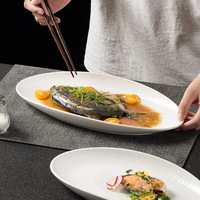 Assiette ovale longue en céramique de qualité supérieure pour la maison, le café, le thé de l'après-midi, les collations, les desserts, les services quotidiens et la décoration décontractée de la table