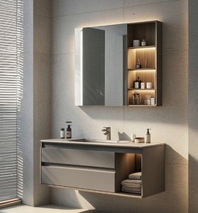 Chinese Luxury Modern <b>Bathroom</b> Vanity Cabinets Hotel Toilet Washing <b>Bathroom</b> Vanity Cabinet - Product Image 4