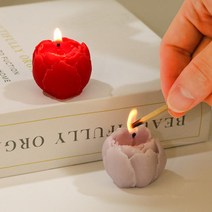 Juego de 4 Velas Aromáticas en Caja, Peonía y Rosa, Recuerdos de Boda, Regalo de Aniversario, Decoración, Velas Aromáticas de Cera de Soja con Forma de Flor - Product Image 6